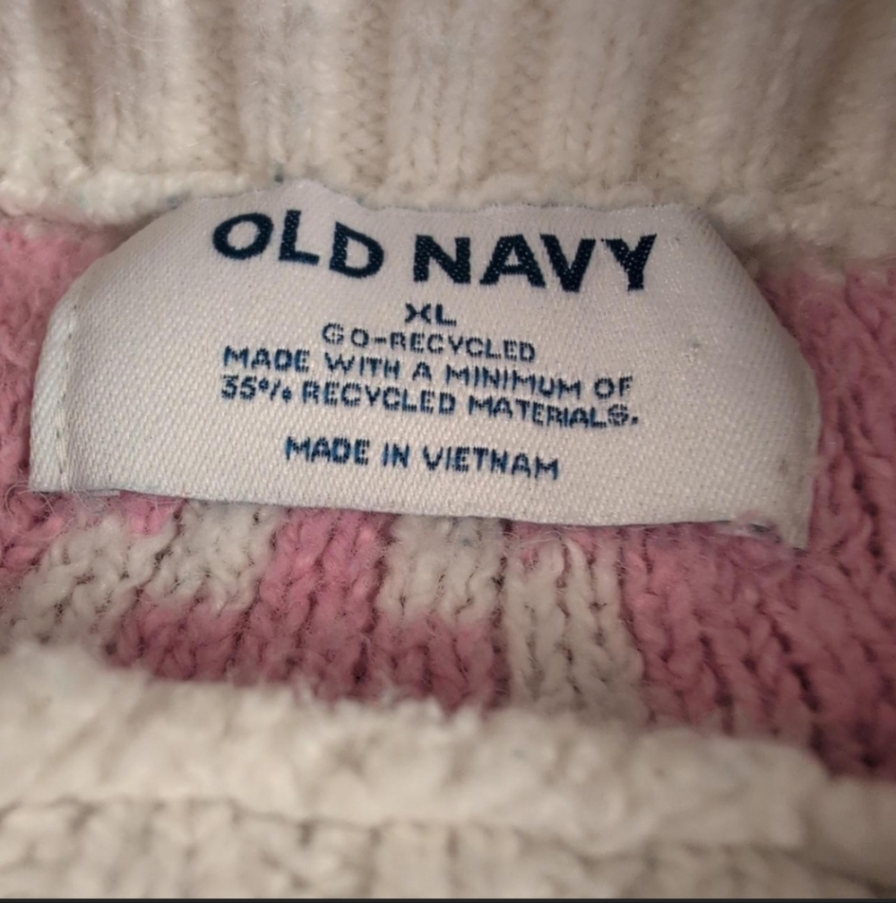 Old Navy Go-Cycled Women's Nordic Scandi Inspired White, Pink, Yellow, Green XXL - Picture 4 of 6